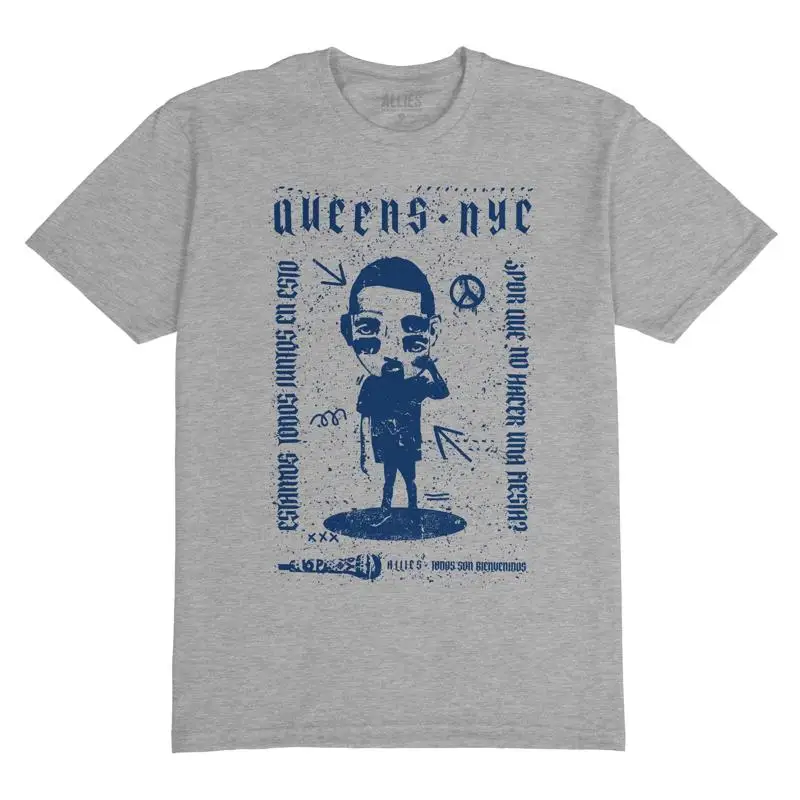 

Футболка Queens NYC Punk, винтажный ретро-рок, дизайн плаката для мужчин, празднование музыкальной сцены NY