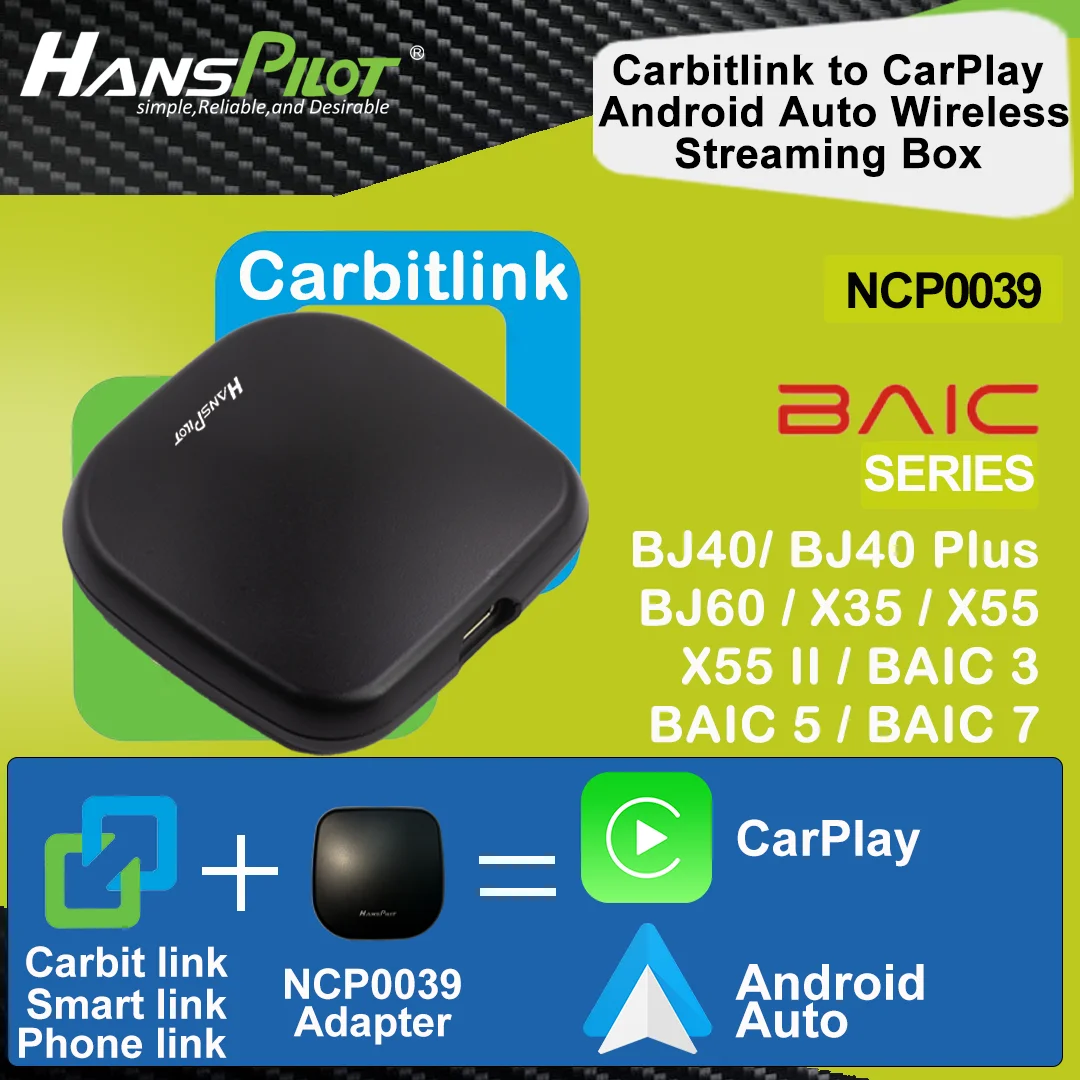 NCP0039 0036 Baic BJ40 Plus BJ60 X35 X55 X55 II BAIC 3 5 carbitlink smartlink easy connection to Wireless CarPlay  Android Auto