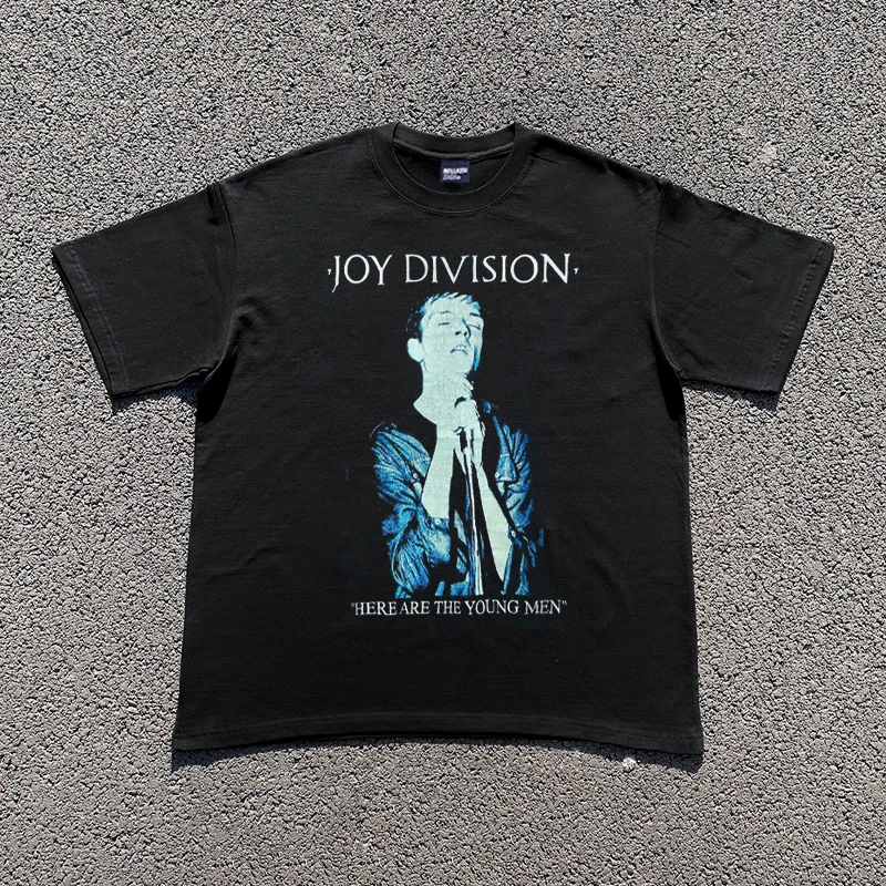 

Винтажная футболка Joy Division Tour для мужчин и женщин, футболки с графическим принтом в стиле панк-рок, мужская модная футболка большого размера из 100 хлопка, топы Y2K