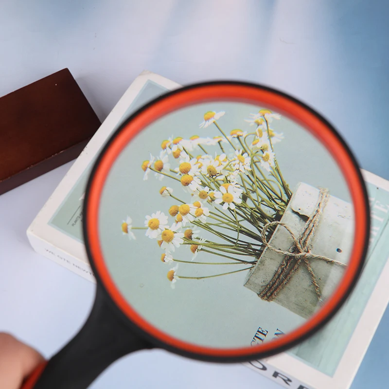 Lupa redonda de silicone portátil 10x de alta definição para idosos e crianças ferramenta de identificação de leitura de observação