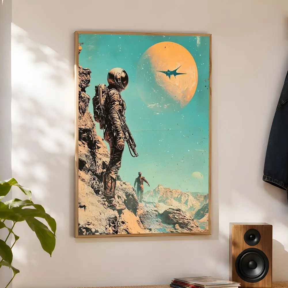 Retro Space Technology Spaceship Poster Home Artwork For Living Room Bedroom Office Dorm Apartment Gift