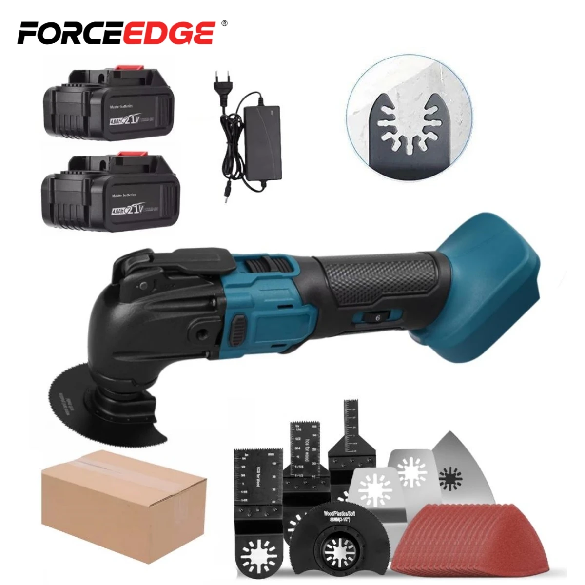 

23PCS Oscillating Multi Tool with 2 Original Battery Brushless Multi-Tool Handle 6 Variable Speed Cutting Tools for Makita 21V