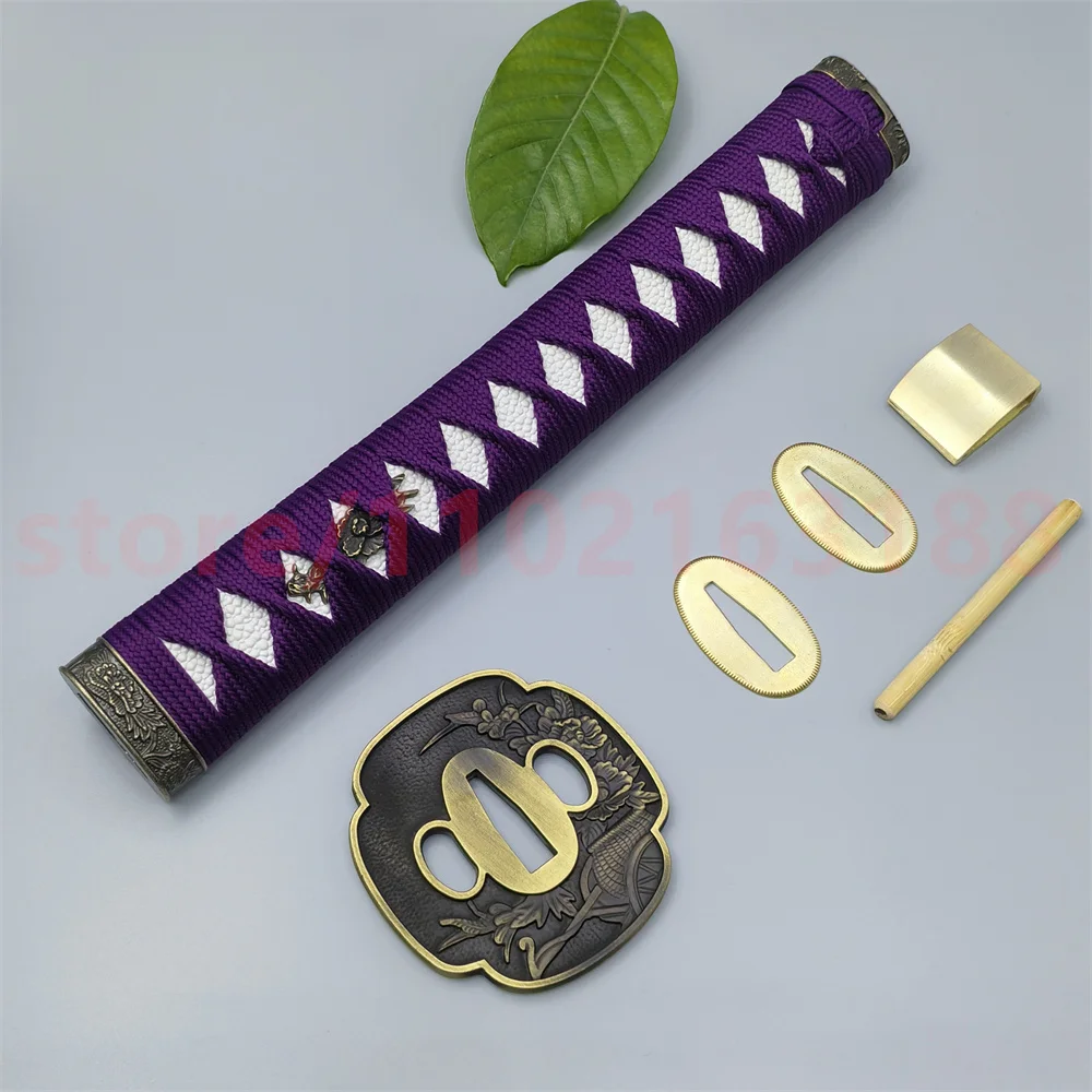 High Quality Handle Tsuka Alloy Handguard Tsuba Guard Fuchi Kashira Menuki For Real Japanese Katana Samurai Sword Fittings Parts