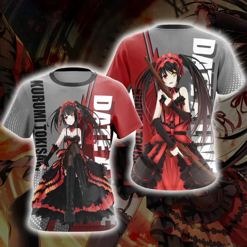 Anime DATE A LIVE Kurumi Tokisaki 3D Stampato T-shirt Da Donna Uomo Moda Casual Manica Corta O-collo Bambini Top Abbigliamento