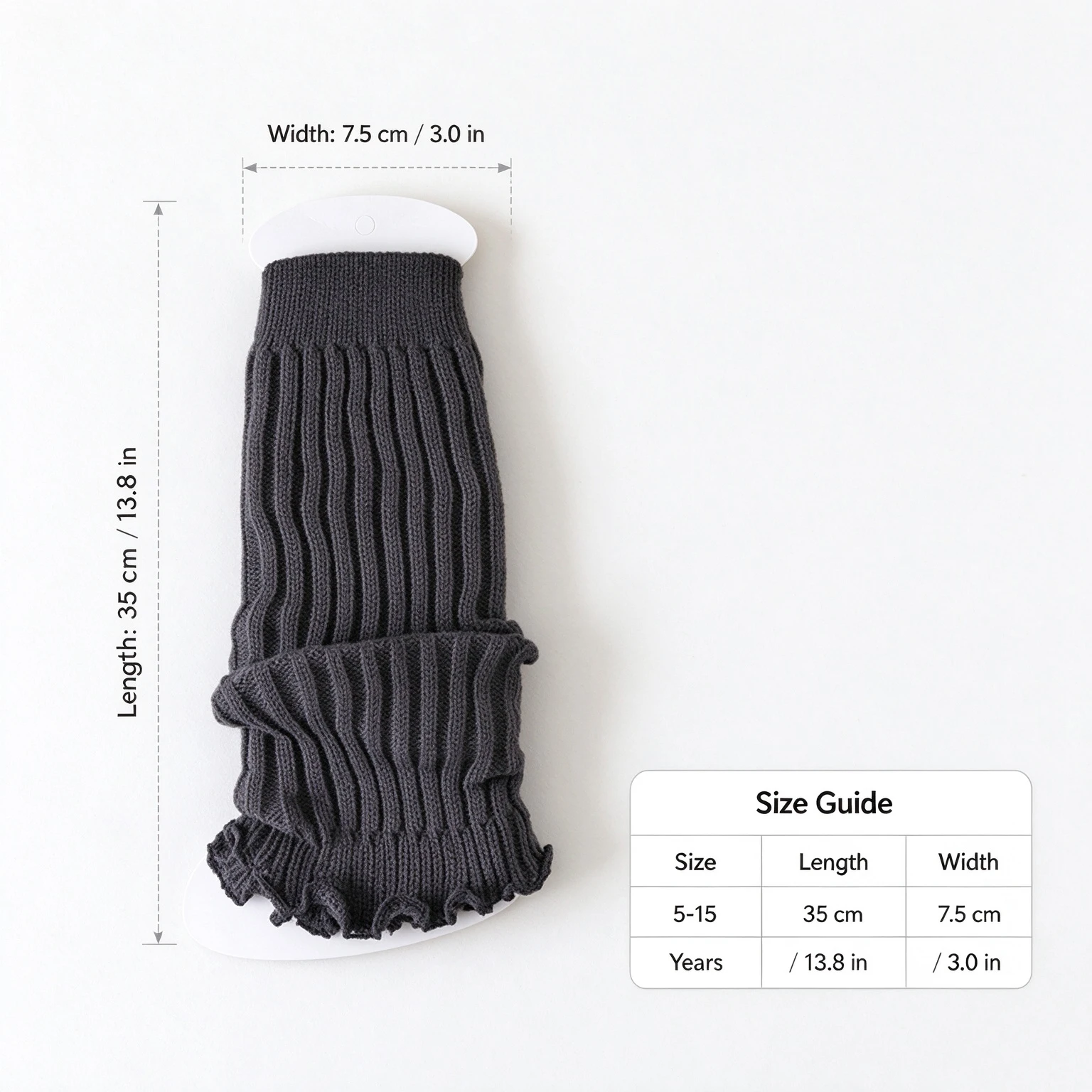 Girls Ruffled Knit Leg Warmers Slouchy Ribbed Leg Covers Preppy Kids Socks 5-15Y Autumn Winter Warm Leg Accessory