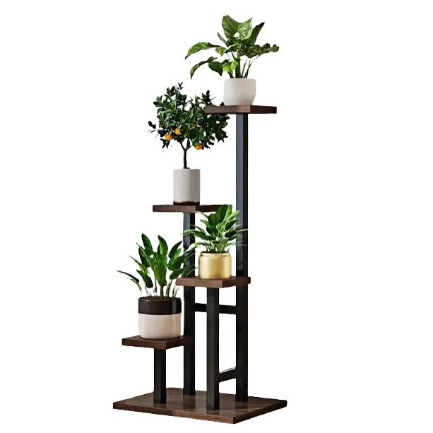 Modern 4-Tier Durable Portable Standing Type Indoor/Outdoor Iron Plant Stand Corner Flower Pot Display Rack Shelf For Multiple