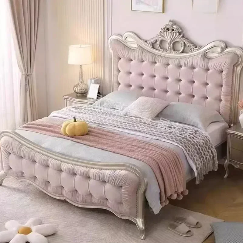 

Премиальная практичная дизайнерская двуспальная кровать для виллы, современная кровать-платформа, безопасная кровать-замок, скандинавская мебель