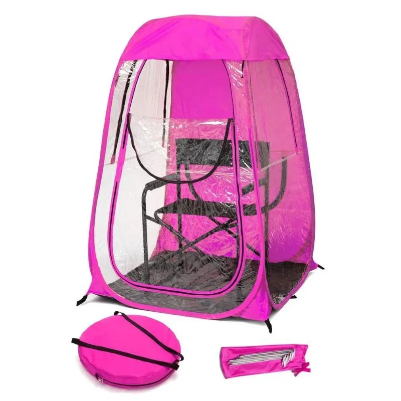 Waterproof Outdoor Fishing Chair Room Pop Up Rain Shelter Winter Cold Weather Emergency See Through Pvc Camping Tent