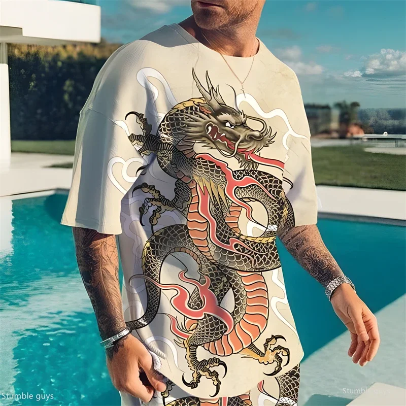 Sommer Herren Mode Anime T-Shirt Locker Geschnitten Kurzarm Weicher Komfortabler Stoff Übergroßes Sport-Trikot Outfit