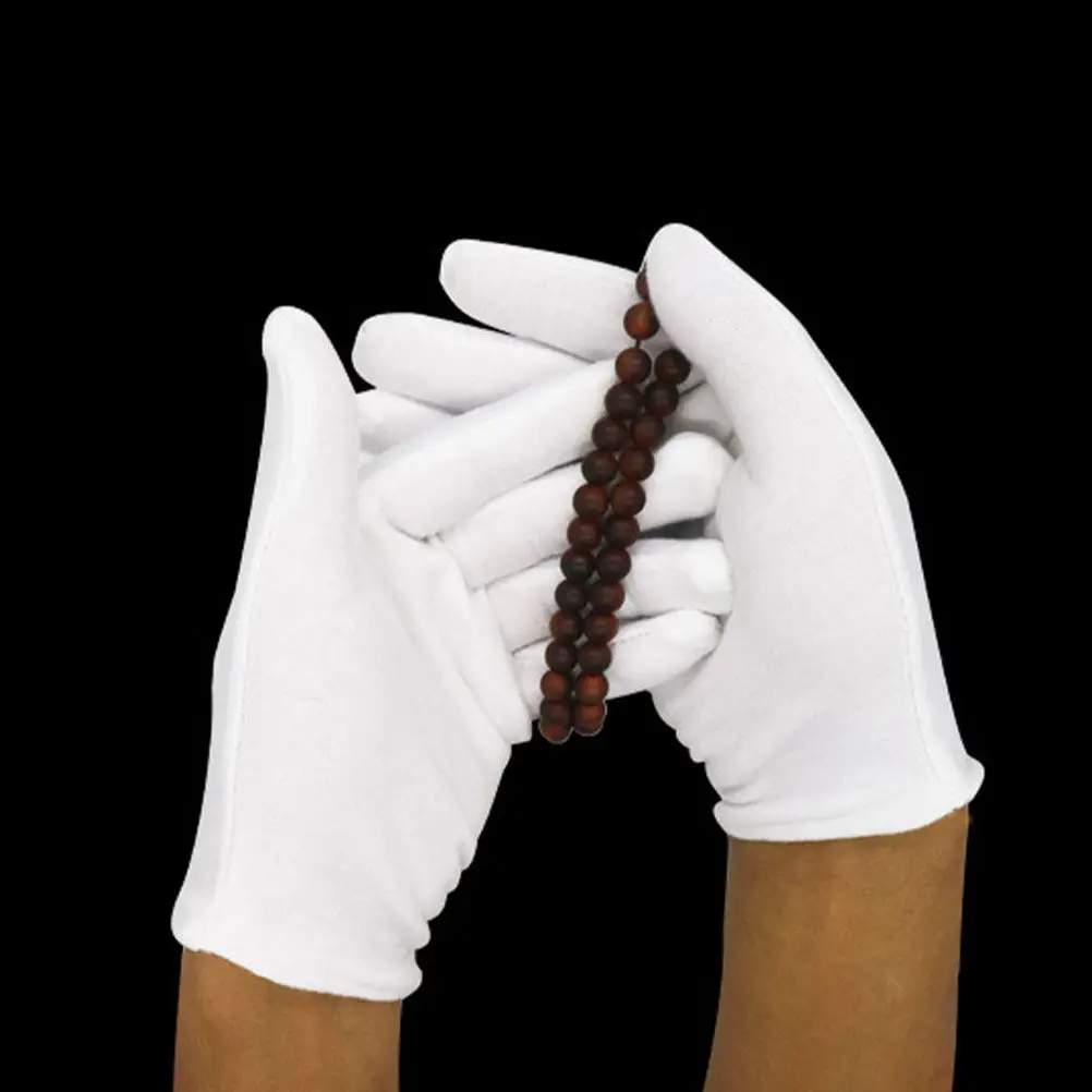 

16Pairs Jewelry Cotton Gloves Elastic White Washable Soft Gloves for Watch and Jewelry Care Cotton Glove Women
