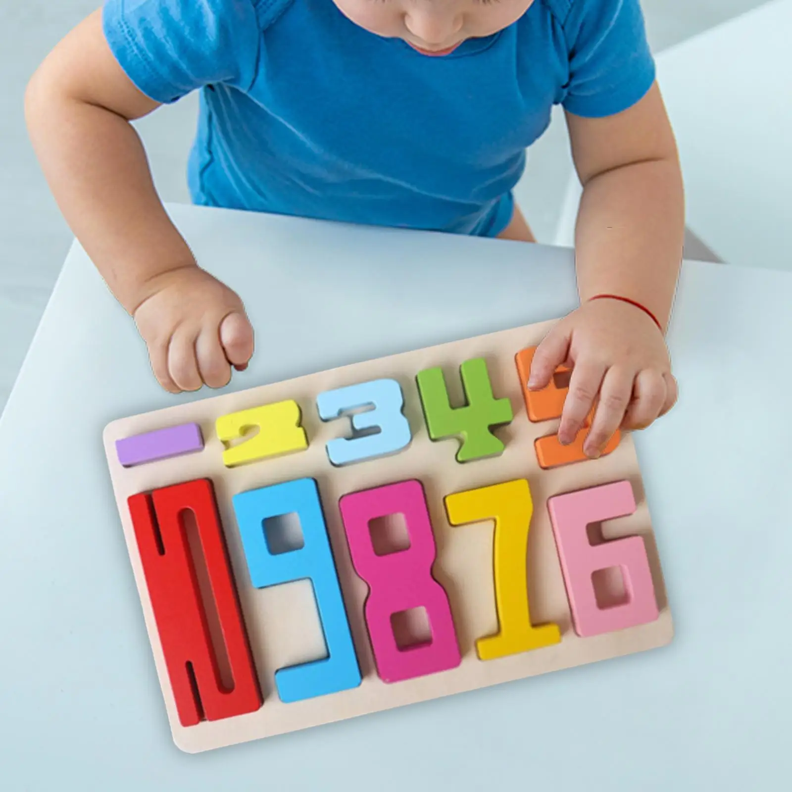 Enigma educativo de madeira para crianças, quebra-cabeça matching number, reconhecimento de cores e formas, brinquedo educativo montessori