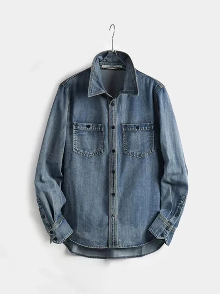 

Versatile Casual Denim Shirt Women's Spring 2025 New Top Layered Wear Inner Base Shirt Coat Autumn Winter Straight Tube Design