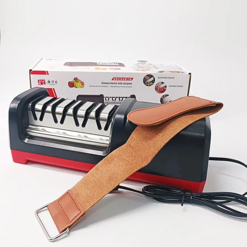 

TG2102 4 Stage Electric Knife Sharpener 20-Degree Grinding Edge Knife Sharpener for Kitchen Knives with Sharpening and Polishing