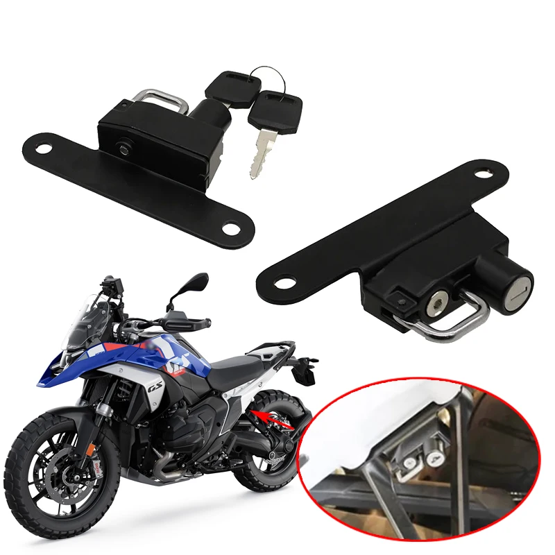 Fit For BMW R1300GS R 1300 GS  GS1300 2023 2024 2025 Motorcycle Accessories Helmet Lock Mount Hook Side Anti-theft Security Lock