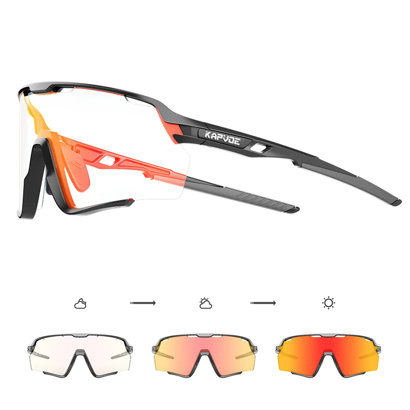 

Kapvoe New Anti-fog Photochromic Glasses Outdoor Cycling Sunglasses Men Women MTB Road Bicycle Sports UV400 TR90 Hiking Goggles