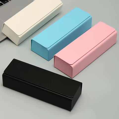 Leather Glasses Case Portable Men Women Sunglasses Myopia Presbyopia Storage Box Anti-Pressure Eyeglasses Bag Eyewear Accessoies