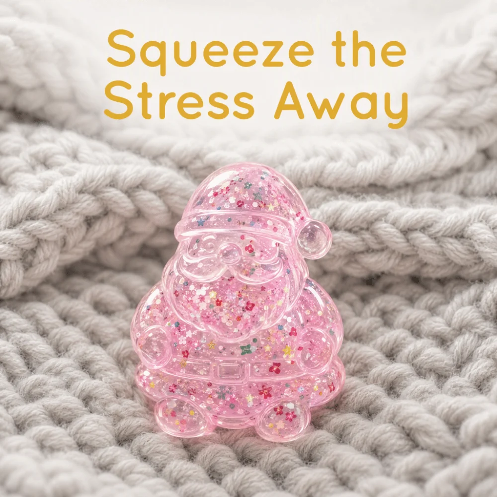 Slow-Rebound Christmas Squishy Glitter Clear Maltose Texture Xmas Desktop Ornament Santa Claus Dreamy Squeeze