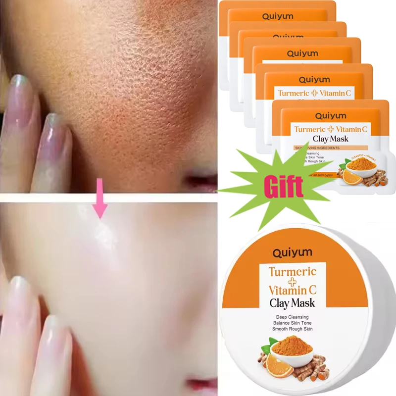 Zerdeçal Çamur Maskesi Temizleme Gözenek C Vitamini Çamur Maskesi Sivilceleri Ortadan Kaldırır Melanin Engeller Peeling Gözenekleri Küçültmek Yüz Bakım Maskeleri