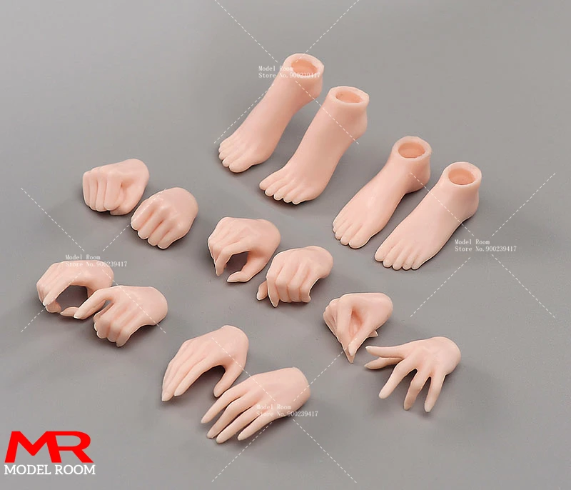 1/6 Schaal Vrouwelijke 5 paar Handvorm 2 paar Voeten Model Lichaamsaccessoires Fit 12 ''AB001 TBL JIAOU Soldaat Action Figure Lichaamspop