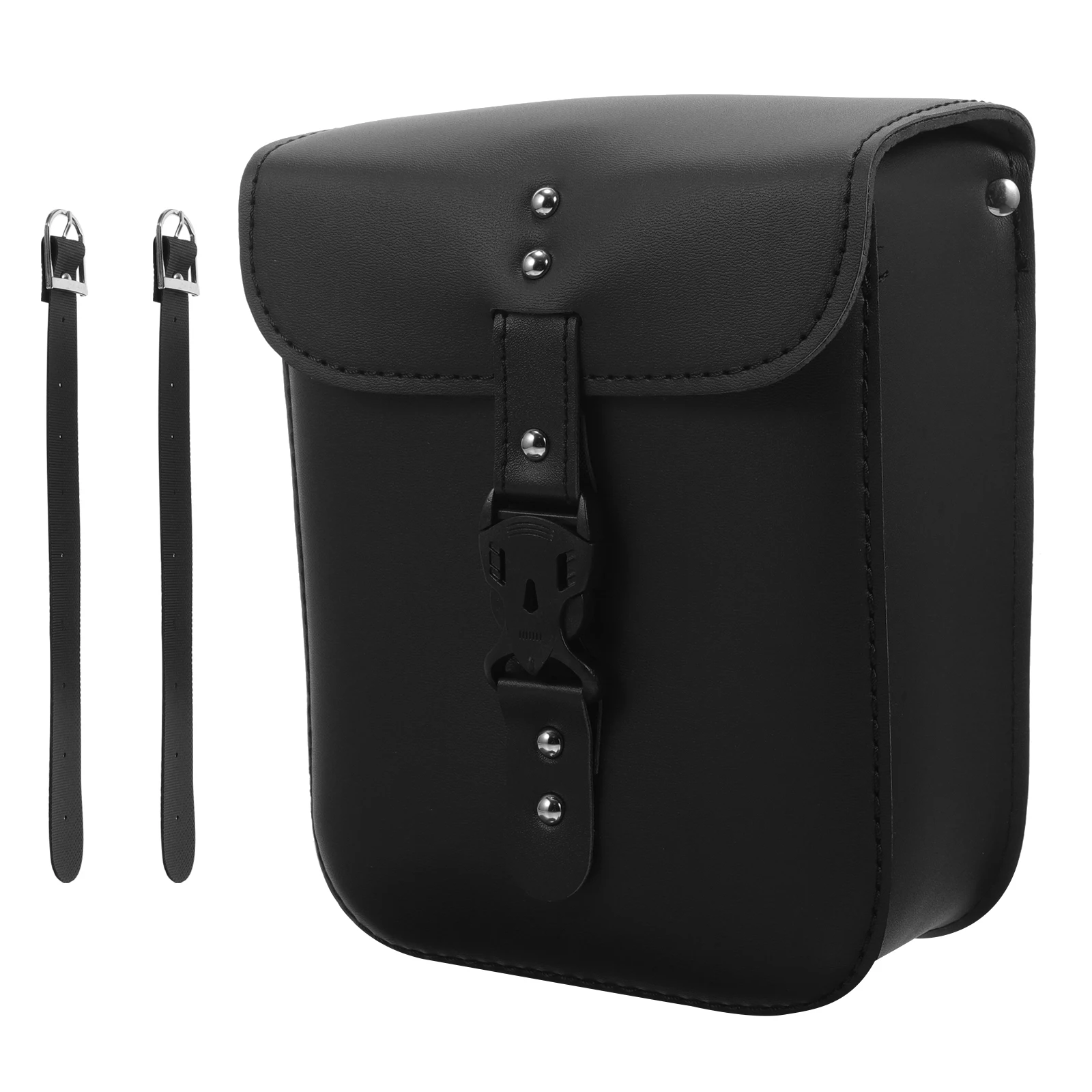 

Retro Saddle Bag 18x10x22.5cm Synthetic Motorcycle Handlebar Side Tool Bags Black Vintage Luggage Rack Panniers