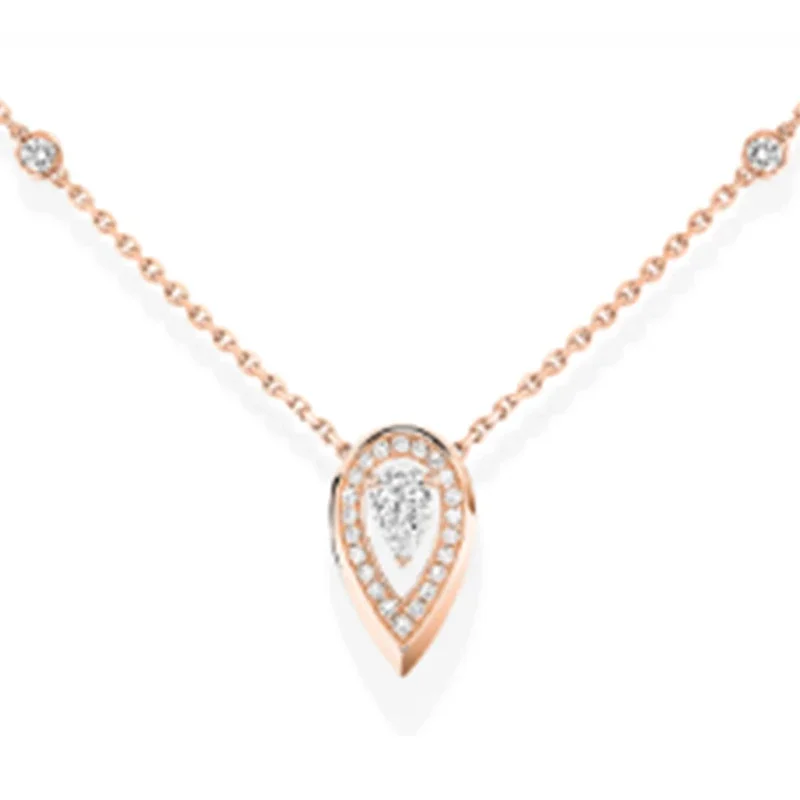 S925 Sliver Delicate And Simple Atmospheric Diamond Necklace, Temperament Commuter Wear Matching Ornaments