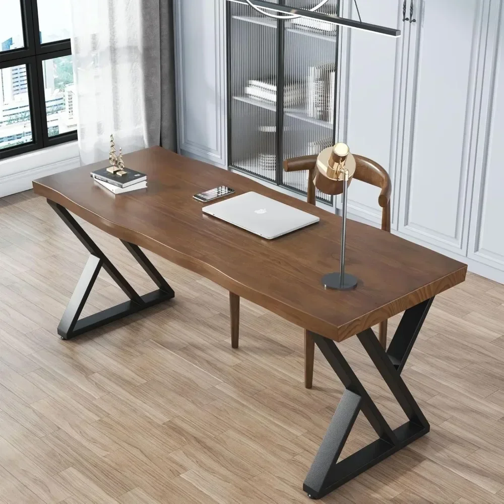 

L # For Writing Desk For Home Office, Modern And Simple Design, Ideal For Study, Dining, Rustic Style Solid Wood Computer Desk