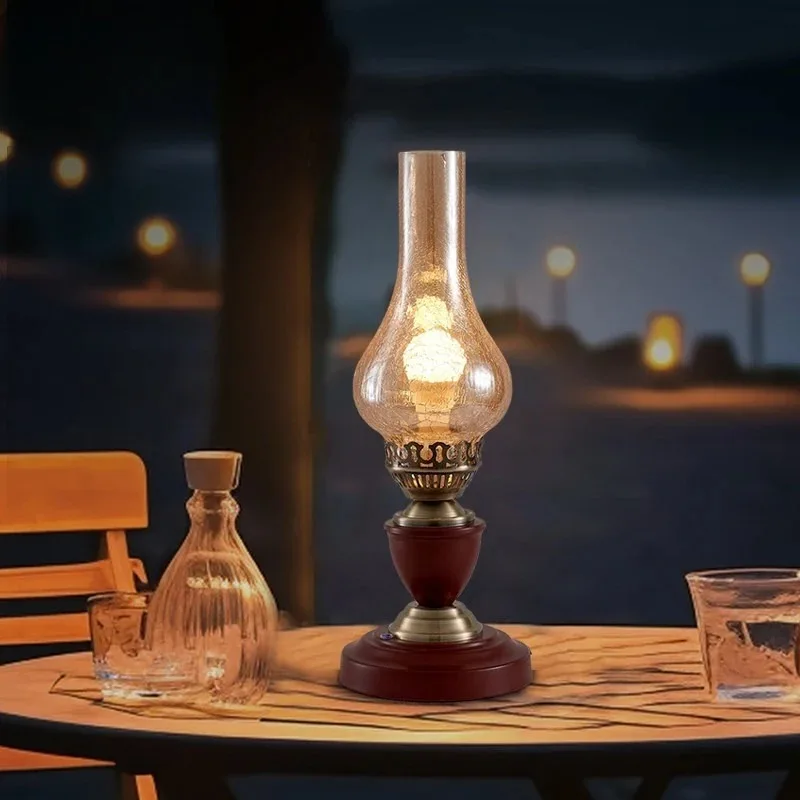 Candlelight desk lamp, retro brass decoration, high-end atmosphere night light