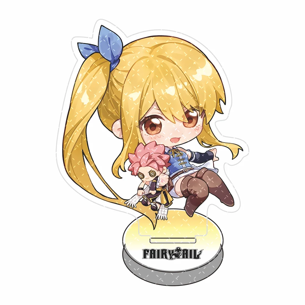 Fairy Tail 10cm Chibi Carry Buddy Acrylic Stand Figure Keychain Anime Tabletop Decor Collectible Ornament Gift for Fans