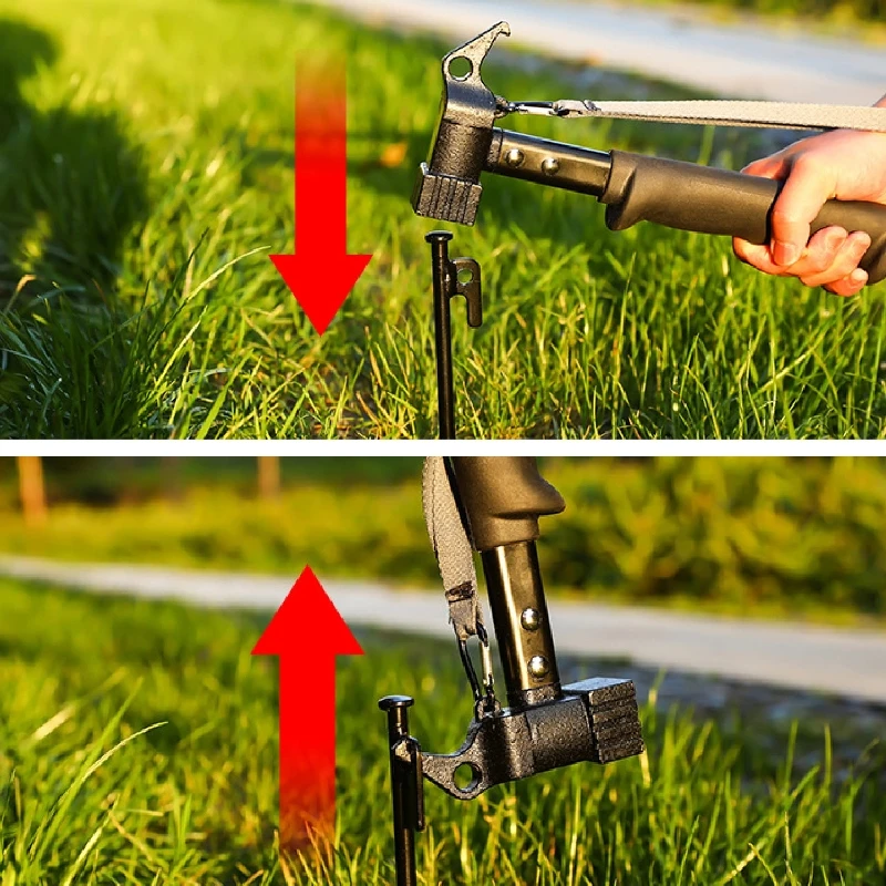 

1 шт., железный молоток для кемпинга с мягкой резиновой ручкой для пеших прогулок, универсальный молоток для палатки для строительства тента и брезента