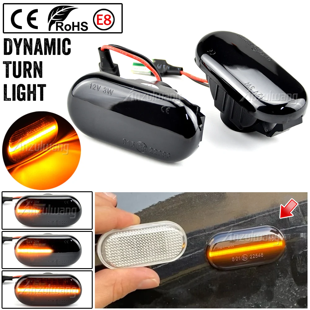 

For Nissan 350Z Z33 Fairlady Z 2002-2009 2pcs Smoked Black/ Clear LED Flowing Turn Signal Light