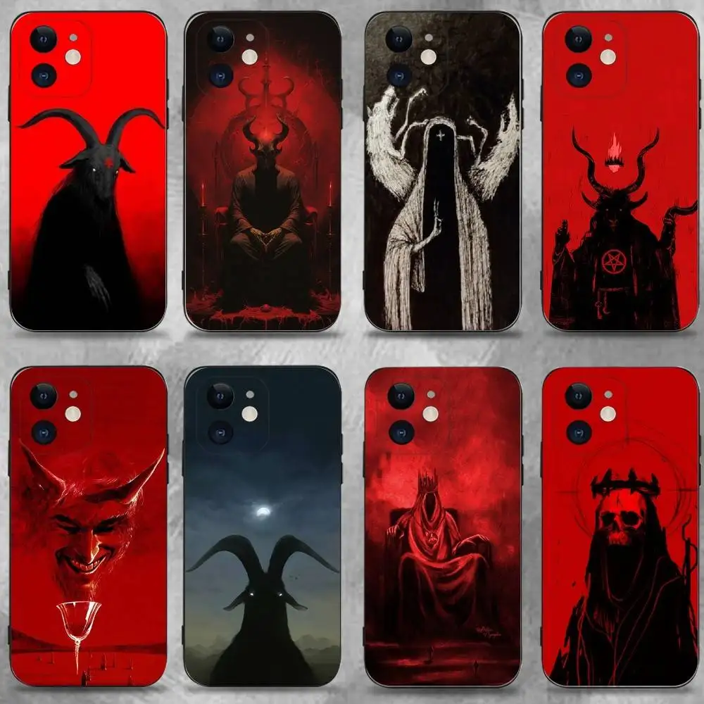 

Devil Satan Dark Art For Phone Case For iPhone 17,16,15,14,13,12,11 Plus,Pro Max,XS,X,XR,SE,Mini,8,7,Soft Silicone Black Cover