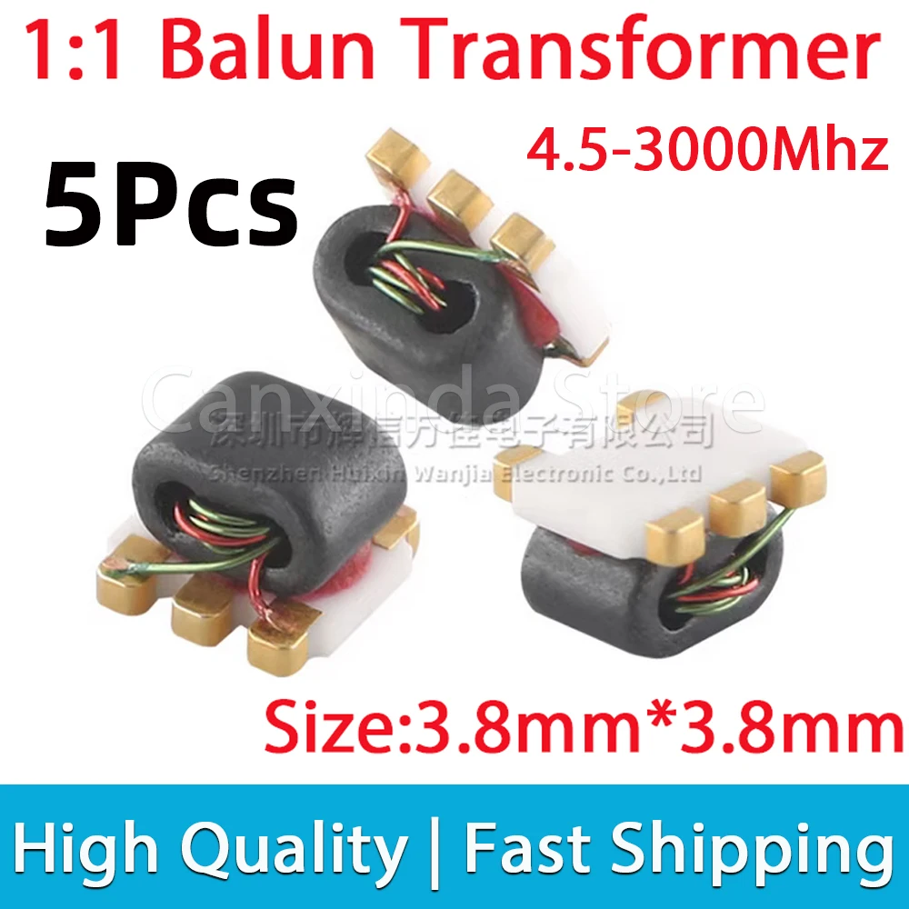 

5pcs RF 1:1 Transmission Line Balun Transformer SMD SMT Broadband 4.5-3000MHZ Unbalanced Balanced match Low Cost MABA-007159