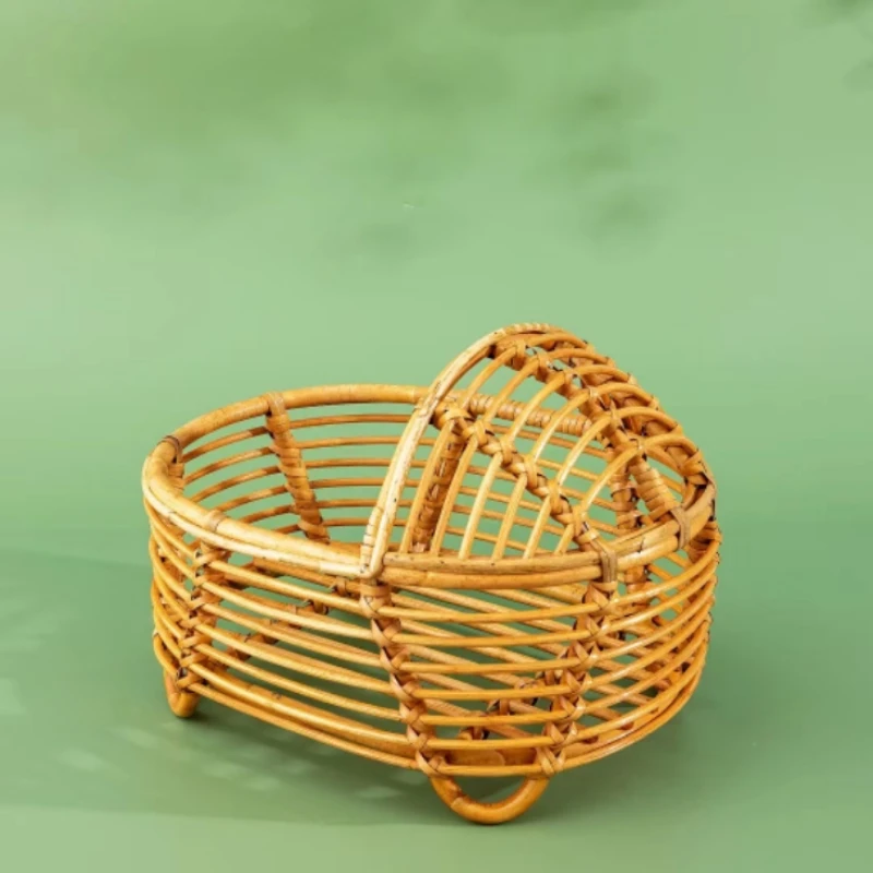 

Newborn Photography Props Retro Rattan Basket Chair Infant Photo Prop Baby Girl Boy Posing Bed Background Photography