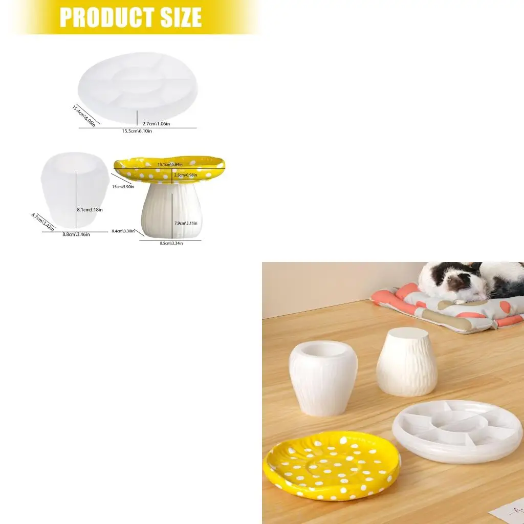  Flexible Silicone High Foot Mushroom Shaped Mold For Vase Elegant Storage Jar Tray Ornament Crafting Mould