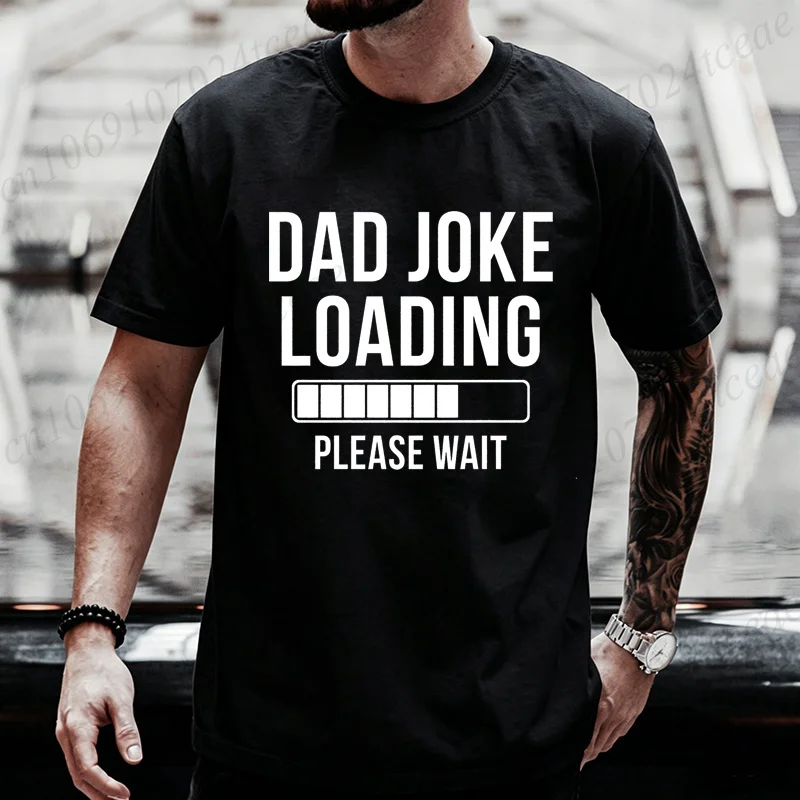 Dad Joke Loading Men's T-Shirts Clothing Short Sleeve Funny Dad Shirt Birthday T-Shirts Best Daddy Tee Tops Fathers Day Gift