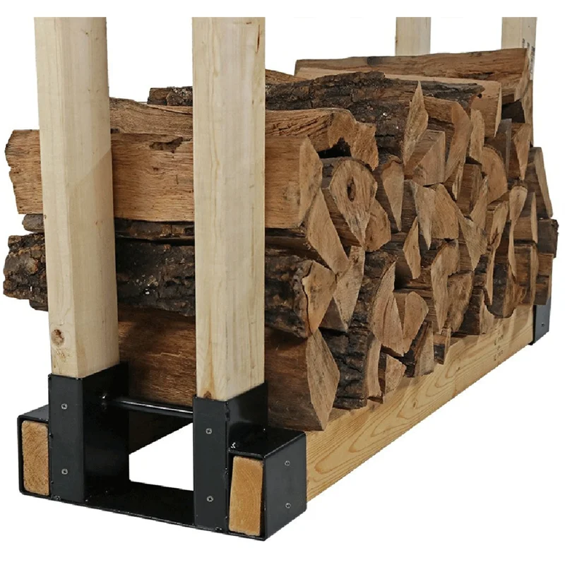ABNL Firewood Log Rack Bracket Kit - Adjustable To Any Length - Closed-End Design - 2 Pieces Of Brackets Easy To Use