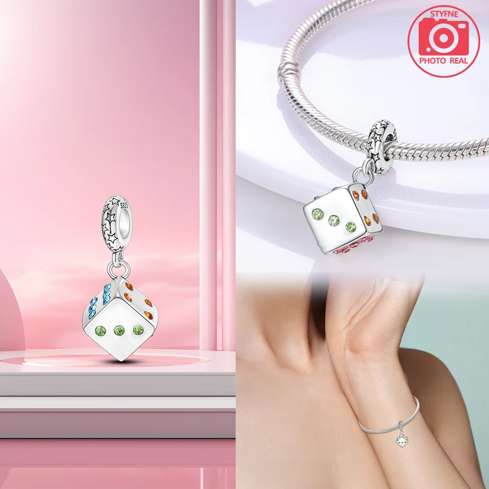 Poker Colour Pendant Silver Plated For Charms Silver Plated Original Bracelet for Jewelry Making