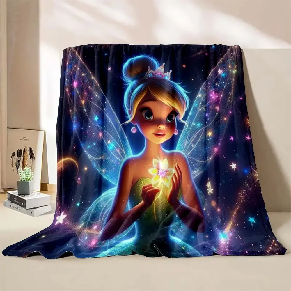 6 taglie Disney Tinker Bell coperta stampata per bambini coperta per adulti biancheria da letto morbida e calda per divano letto coperta da viaggio