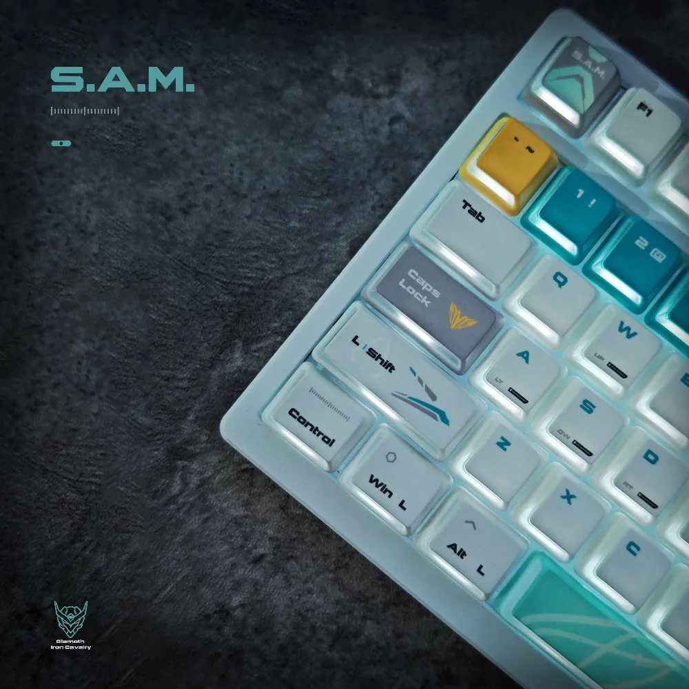 Key Cerberus Sam·Liu·Ying PBT Keycaps Set Sublimation OEM Nuclear Power MX Stem Mechanical Keyboard for Wooting Custom Gift