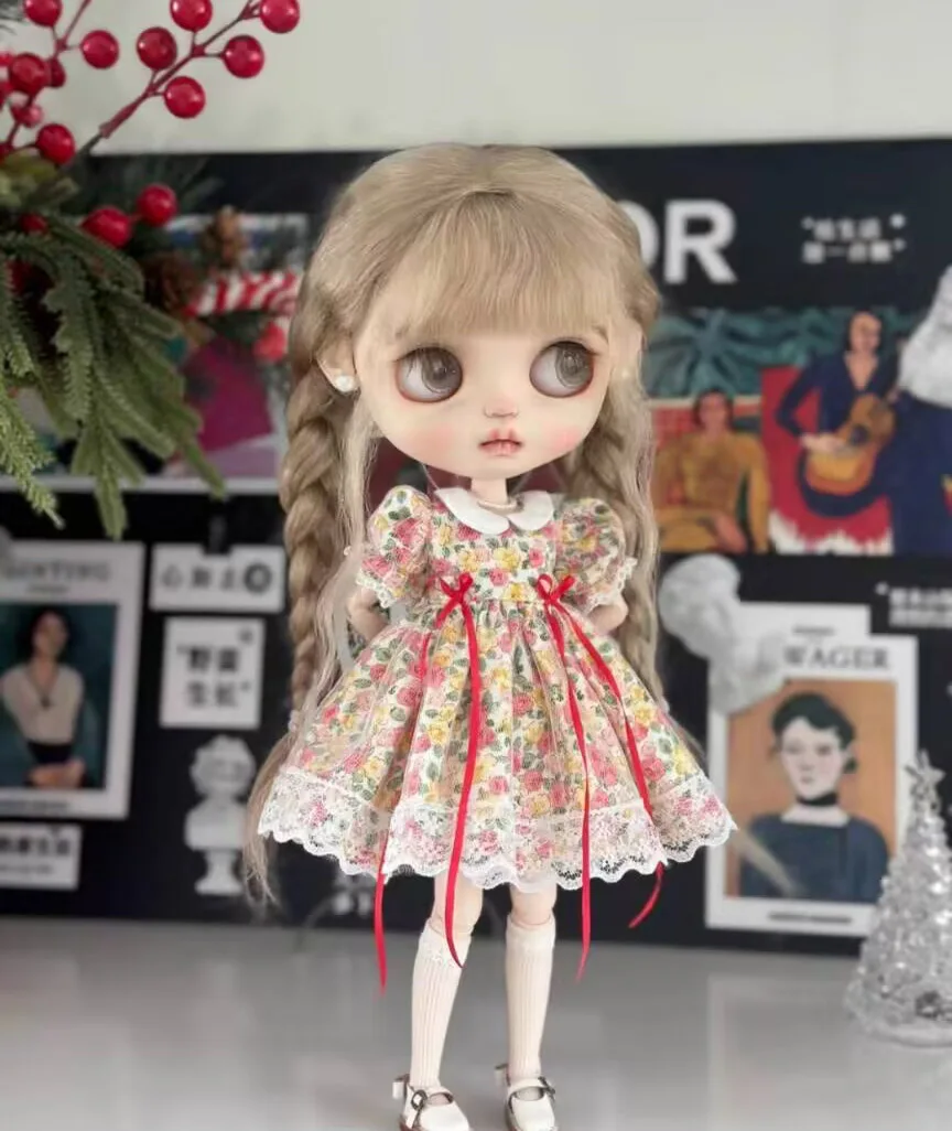 

Низкая цена 1 шт. цельное платье в сельском стиле 2025 Blythe/Landoudou (подходит для Lulu, oy24, Ob22,24,26,zone, Jenny)