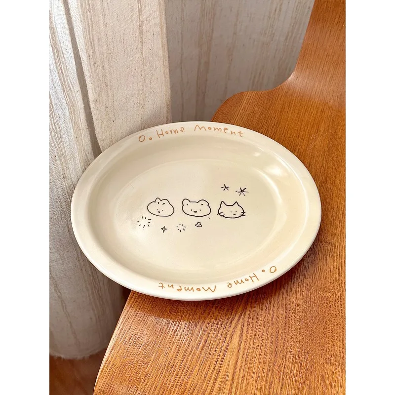 طبق حلوى، طبق سيراميك، طبق كيك بيضاوي #4