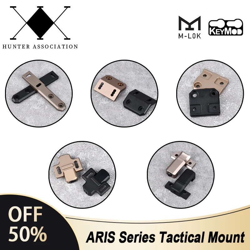 

WADSN Airsoft ARIS Series Mount Offset Metal Surefir M300 M600 Flashlight Base Fit 20mm Rail MLOK KEYMOD Hunting Scout Light