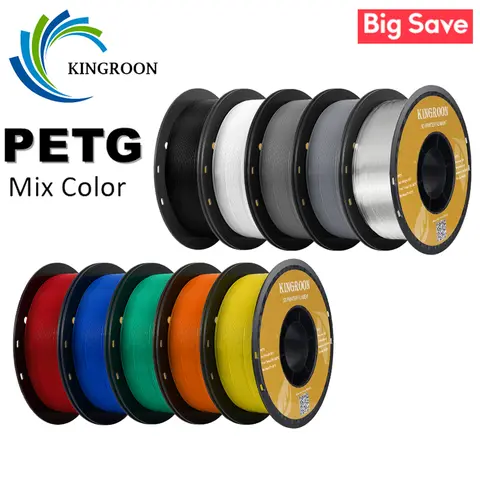 KINGROON PETG 3D Printer Filament 1.75mm 5KG 10KG Mix Color 3D Printing Material 1kg/roll  petg Plastic For FDM 3dprinter