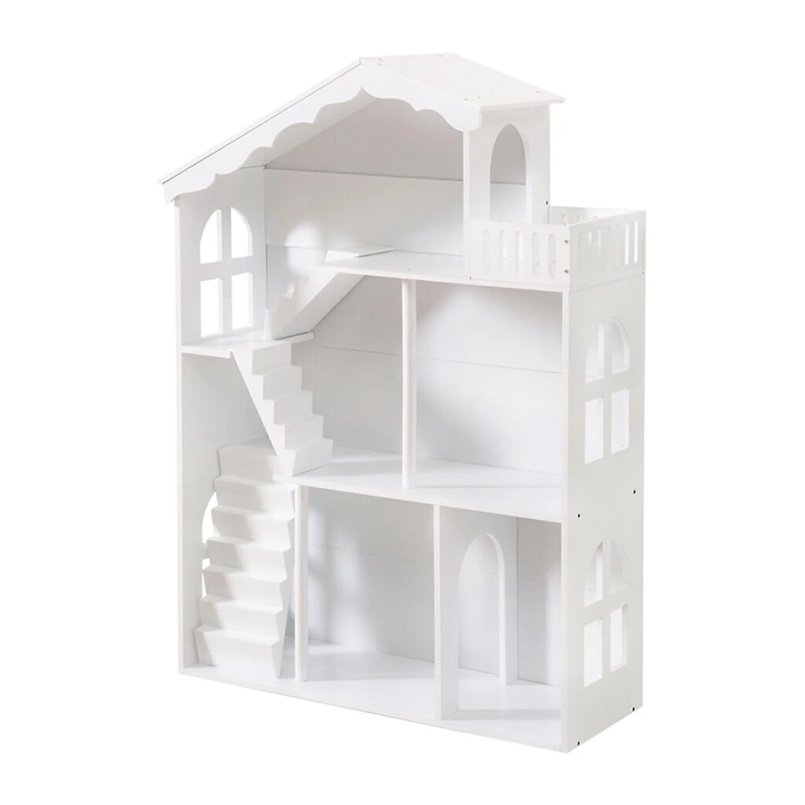 

3-Tier Wooden Dollhouse Bookshelf, Open Design for Kids Aged 3+ - Ideal for Toy & Book Storage