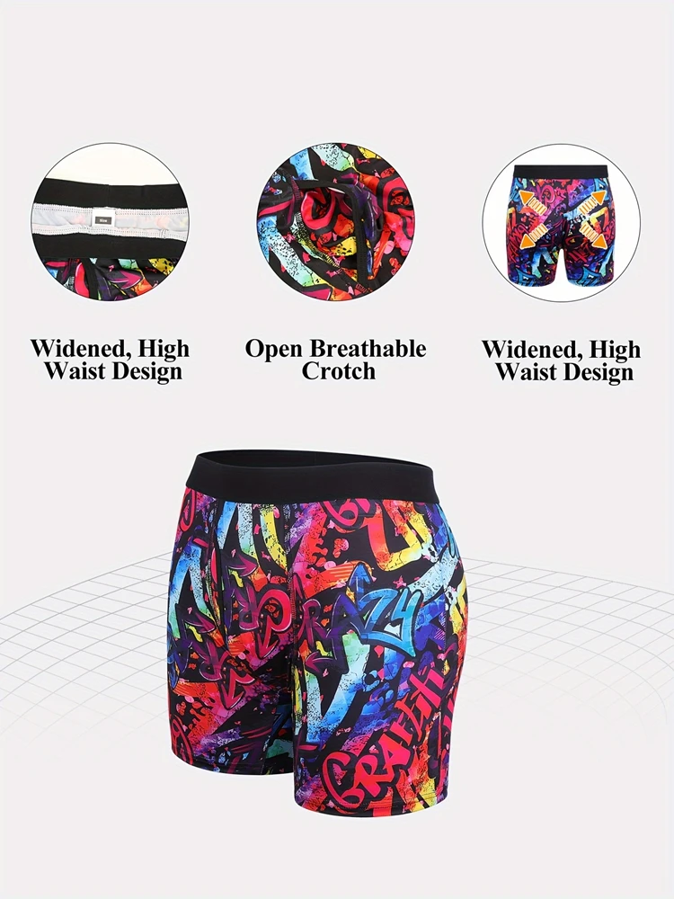 3Pcs Men Underwear Boxers Sexy Printed Male Underpants Breathable Men Panties Lingeries Plus Size Men's Boxer Briefs M-XXXL