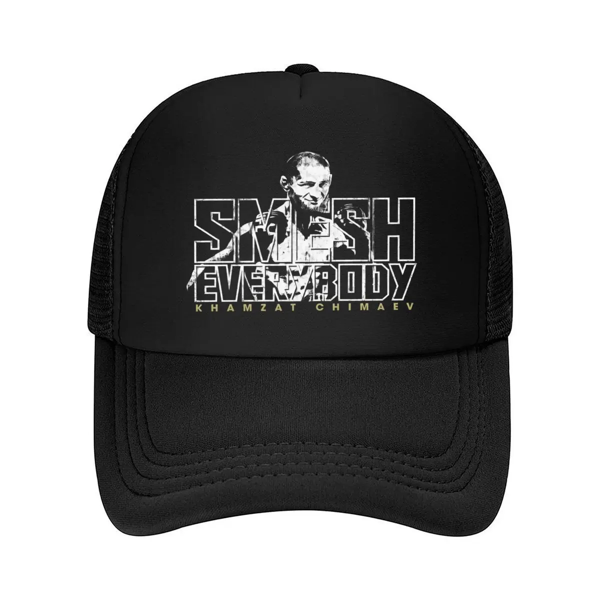 Smesh Everybody Khamzat Chimaev Fighter Portrait Graphic Mesh Baseball Cap Hip Hop