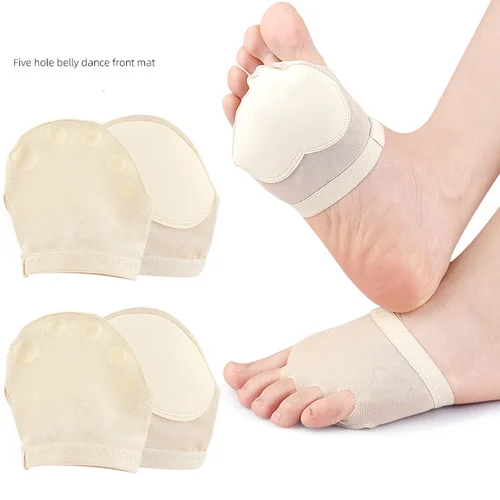 Almohadilla para el antepié, plantillas de protección para el cuidado del antepié, danza del vientre de cinco agujeros, antifricción, práctica de danza para el cuidado de los pies
