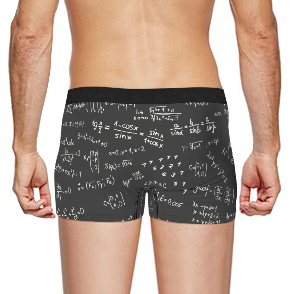 Blackboard With Math Formulas Mathematics Equations Number Underpants Breathbale Panties Men's Underwear
