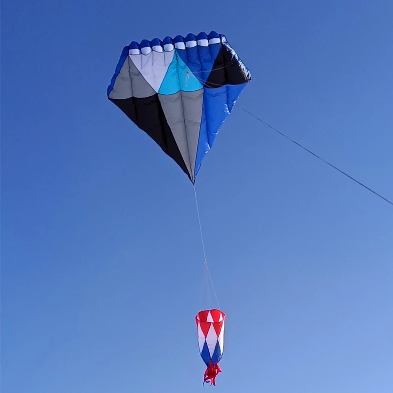 free shipping 3m blue diamond kite large soft kite flying for adults nylon kite windsocks walk in sky 3d kites outdoor toys wind