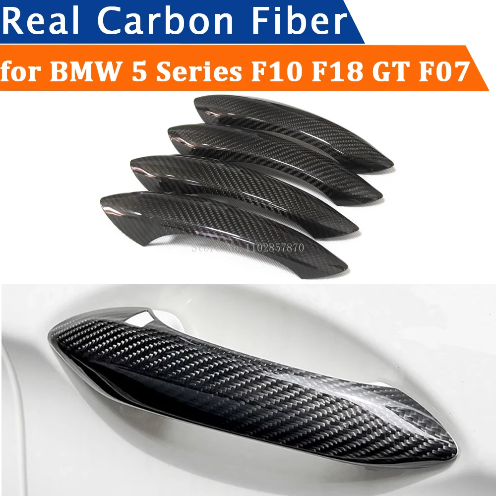 

For BMW 5 Series F10 F18 GT F07 2011-2016 Car Accessories Real Carbon Fiber Door Handle Cover Frame Sticker Exterior Bodykit